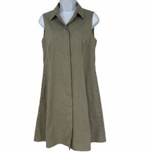 Theory Sleeveless Pinstripe Poplin Shirtdress Sz 4